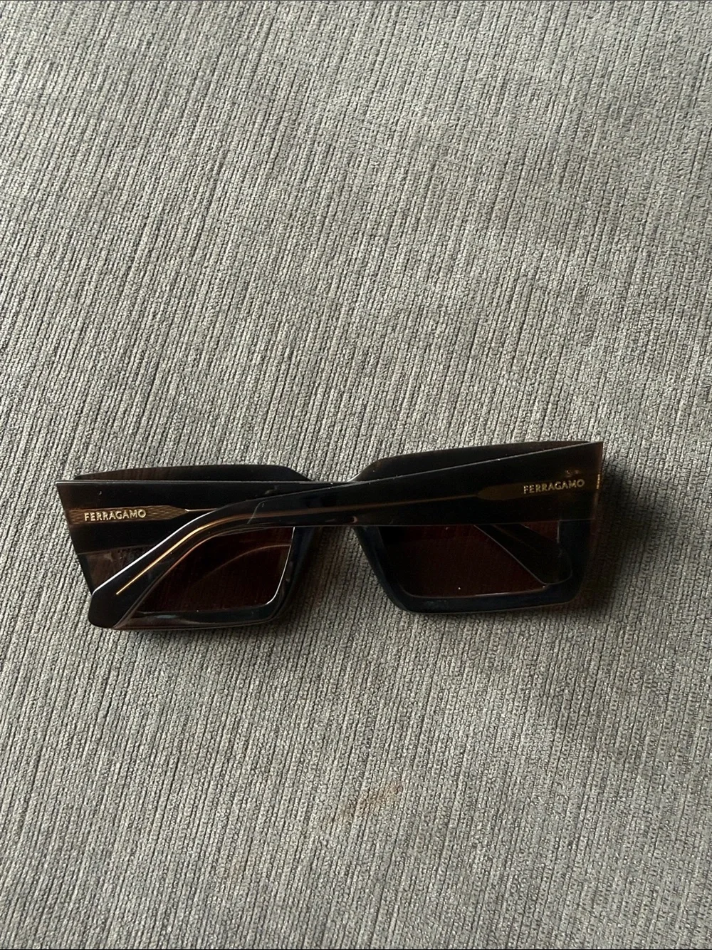 Salvatore Ferragamo Brown Rectangle Sunglasses